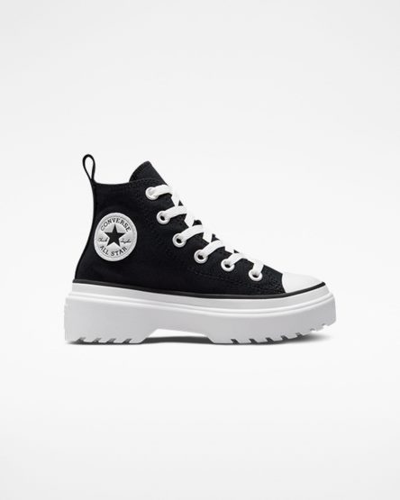 Sapatos Plataforma Converse Chuck Taylor All Star Lugged Lift Lona Cano Alto Menina Pretas Branco | PT F08P1T9